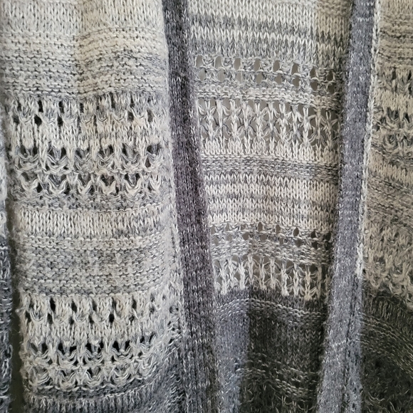 Knit Grey White oversized cardigan - Picture 2 of 9
